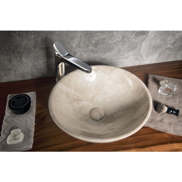 DALMA ceramic washbasin 42x42x16,5 cm, beige, click-clack not included