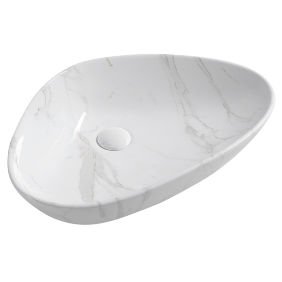 DALMA ceramic washbasin 58.5x39x14 cm cm, white, click-clack not included
