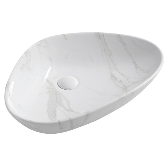 DALMA ceramic washbasin 58.5x39x14 cm cm, white, click-clack not included