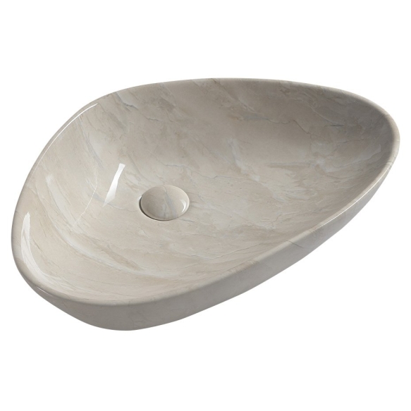 DALMA ceramic washbasin 58.5x39x14 cm cm, beige, click-clack not included