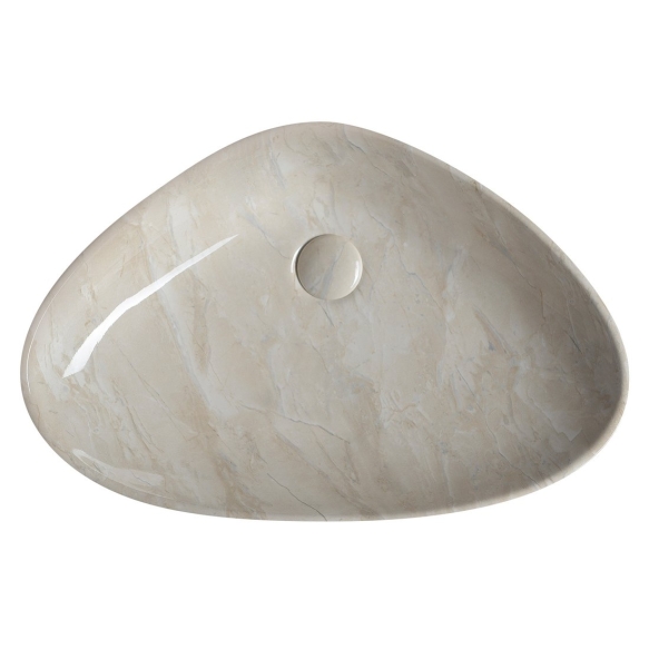 DALMA ceramic washbasin 58.5x39x14 cm cm, beige, click-clack not included