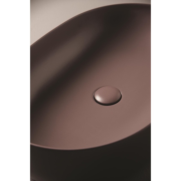 Countertop round washbasin Nolita 60x40x15 cm, burgundy mat