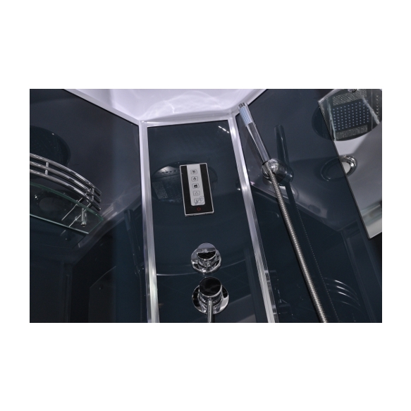 massage cabin with high tray 90X90X215 w dark back glass