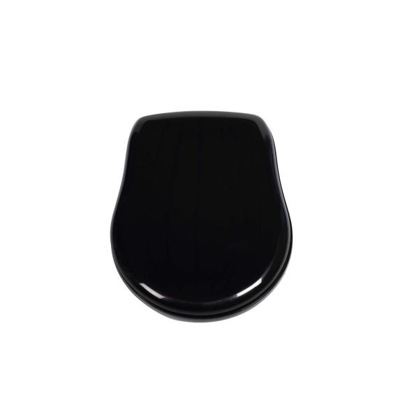Kerasan Retro black seat cover, chromed hinges (not soft-close)