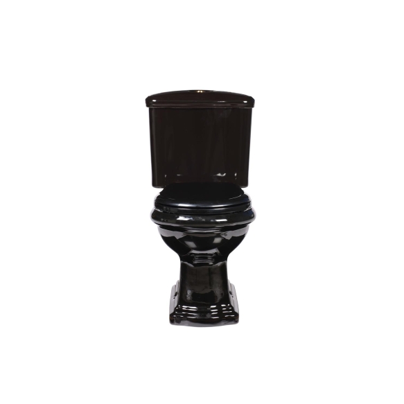 black Retro wc compact, S-trap, bronzed fittings (101204+ 108104+ 750993)