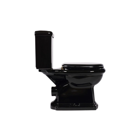 black Retro wc compact, S-trap, chromed fittings 
