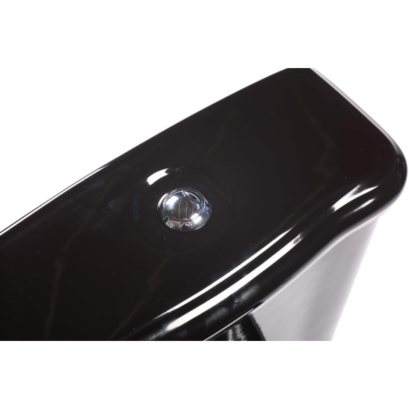 black Retro wc compact, S-trap, chromed fittings 