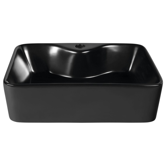 BALENA Counter Top Ceramic Washbasin dia 48x13,5x37 cm, black mat