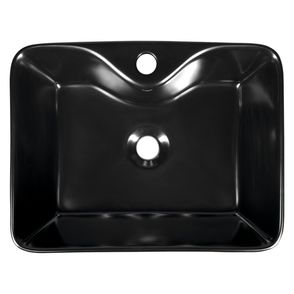 BALENA Counter Top Ceramic Washbasin dia 48x13,5x37 cm, black mat