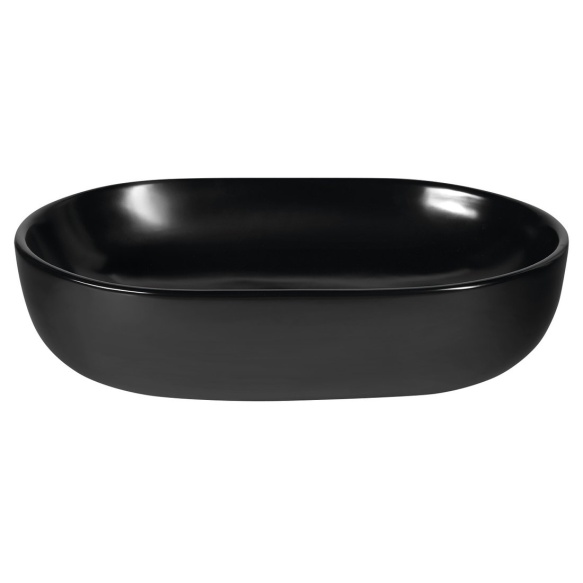 keraamiline valamu Caleo tööpinnale, 59x14x41.5 cm, matt must