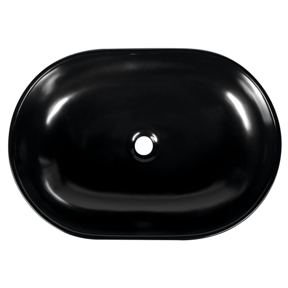 keraamiline valamu Caleo tööpinnale, 59x14x41.5 cm, matt must