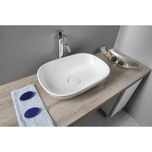 ERIDAN Cultured Marble Washbasin 50x35cm, white