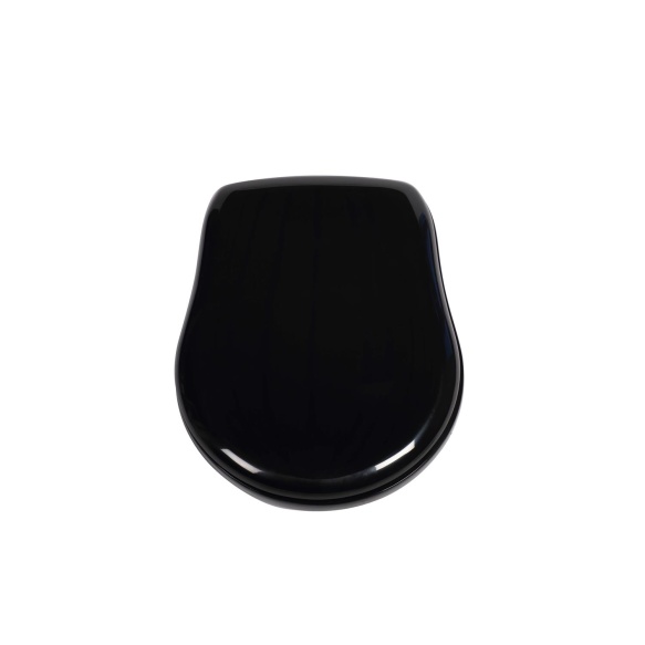 Kerasan Retro black soft close seat cover, chromed hinges