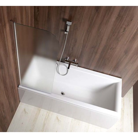 VILMA bathtub screen 60x140 cm, mat glass, left