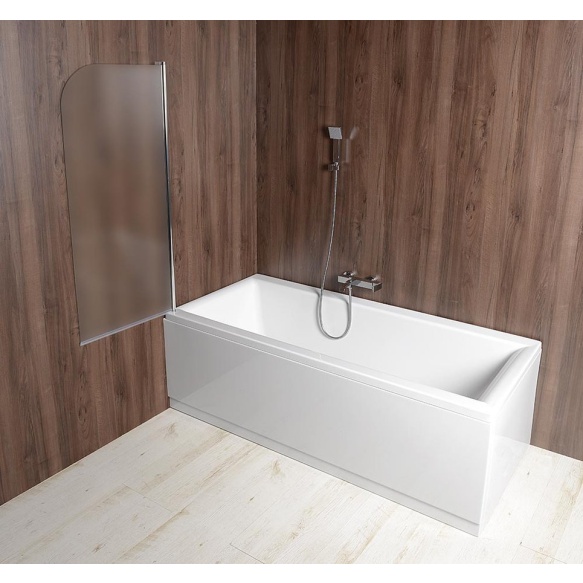 VILMA bathtub screen 60x140 cm, mat glass, left