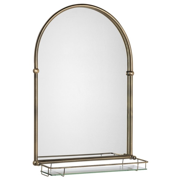 TIGA Mirror 48x67cm, Glass Shelf, bronze