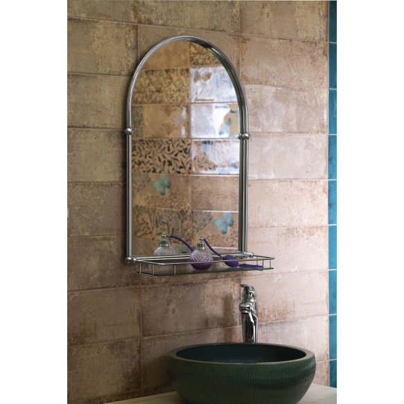 TIGA Mirror 48x67cm, Glass Shelf, chrome