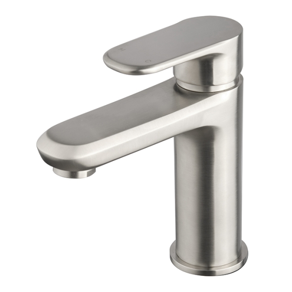 basin mixer Drop brushed steel, without click-clack