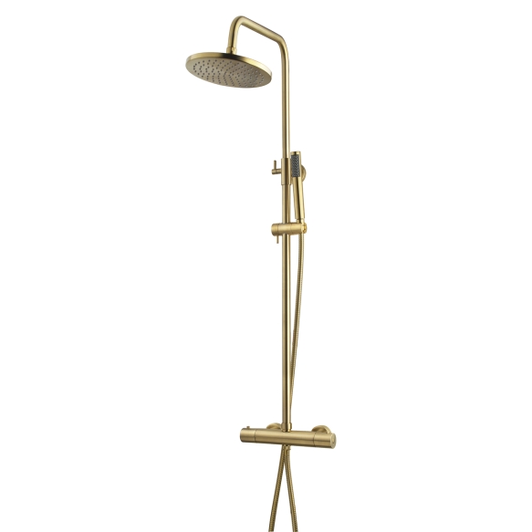 Thermostatic rain shower set Caral, brushed brass (PVD)