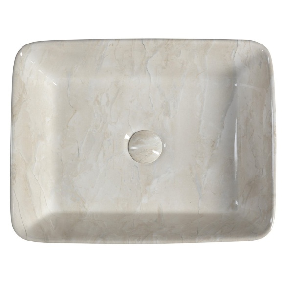 keraamiline valamu Dalma, 48x38x13 cm, beež, põhjaklapp ei kuulu komplekti