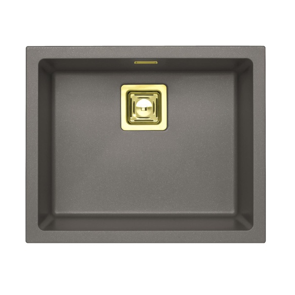 SINK ALVEUS QUADRIX 50 Steel G04M P-U, with gold color fitings  ( 1108037 + 1127152 + 1103421 + 1110854)