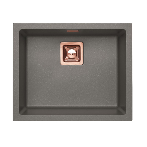 SINK ALVEUS QUADRIX 50 Steel G04M P-U, with copper color fitings ( 1108037 + 1127155 + 1105242 + 1113996)