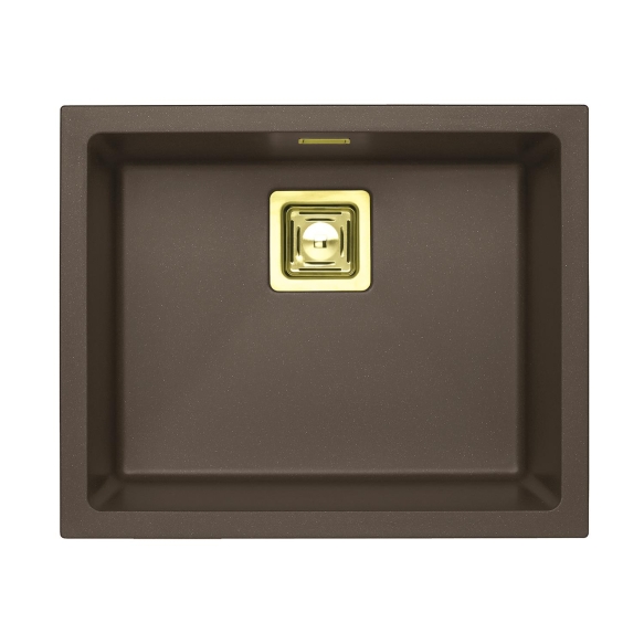 SINK ALVEUS QUADRIX 50 Chocolate G03M P-U, with gold color fitings  ( 1108036 + 1127152 + 1103421 + 1110854)