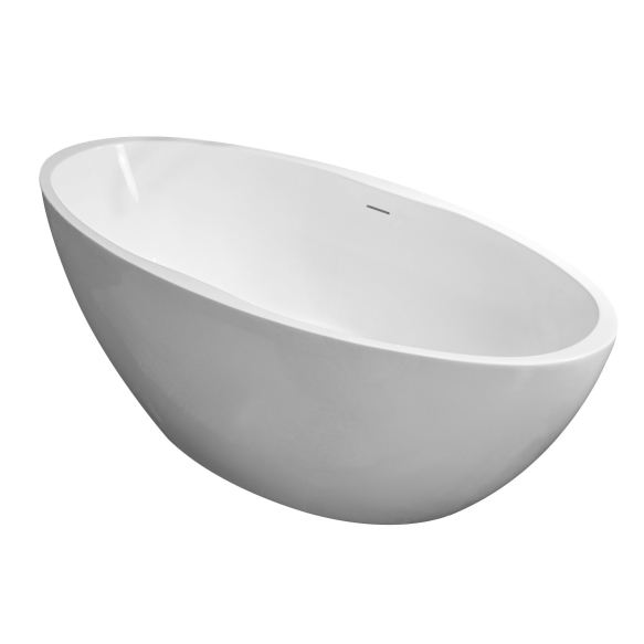 Oval freestanding acrylic bathtub 170x78 matt white