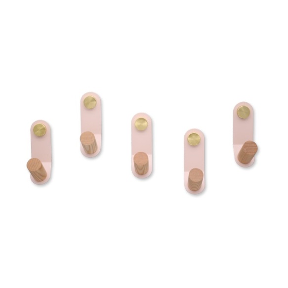 nagi 4x13 cm roosa/läikiv messing, värvitud metall+puit