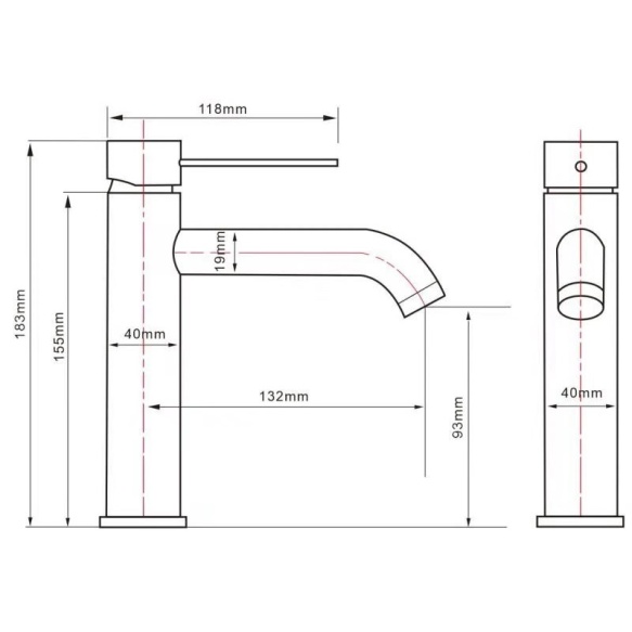 basin mixer Cherry, brushed steel