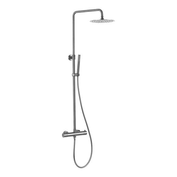 rain shower set with thermostatic mixer Cherry, brushed steel
