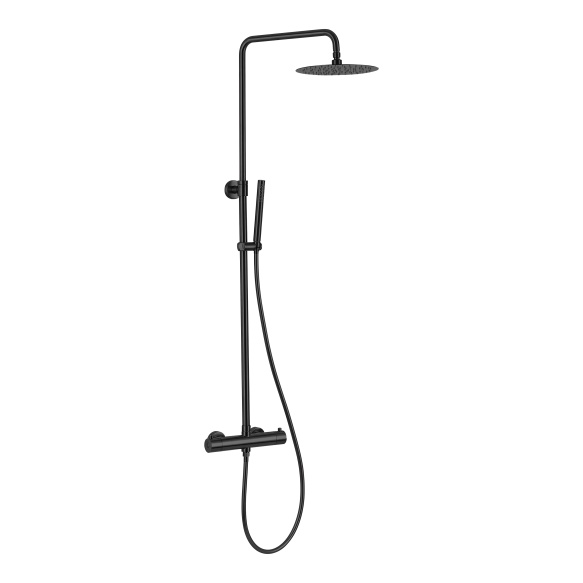 rain shower set with thermostatic mixer Cherry, black mat