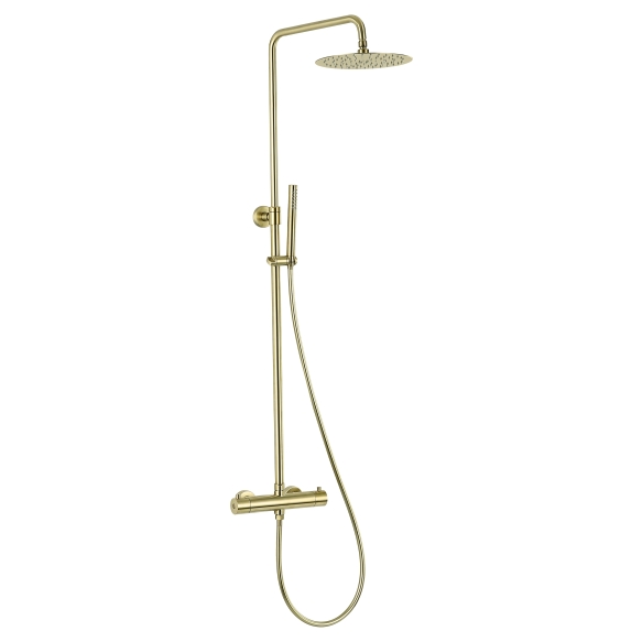rain shower set with thermostatic mixer Cherry, brushed gold