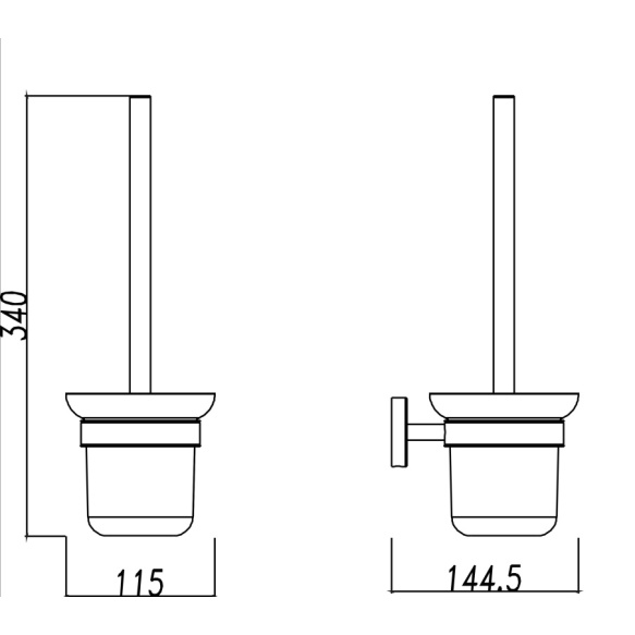 toilet brush Cherry, brushed steel