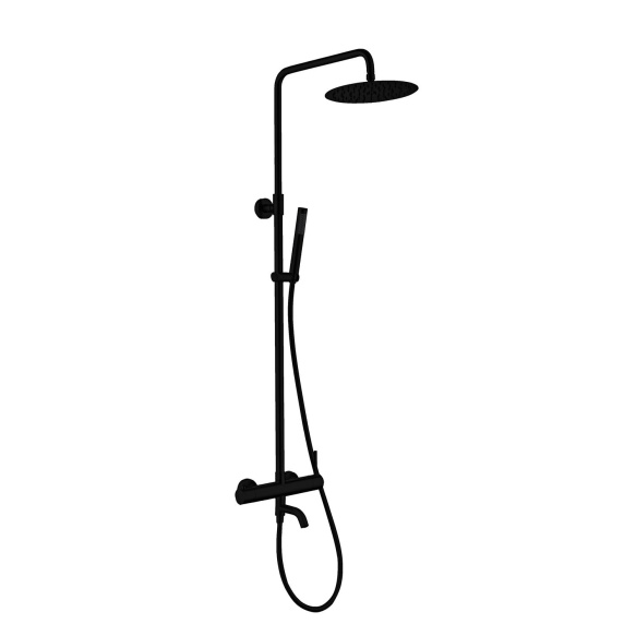 rain shower set with bath spout Cherry, black mat