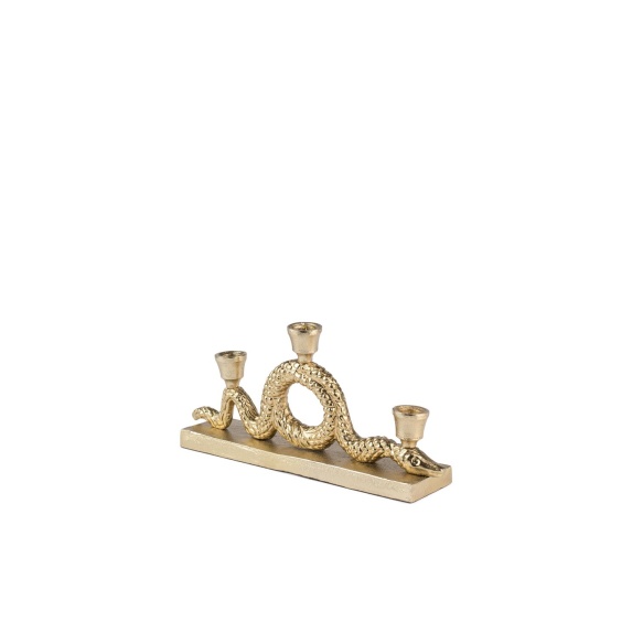 Keep The Snakes Away Dinner Candle Holder Gold