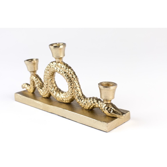 Keep The Snakes Away Dinner Candle Holder Gold