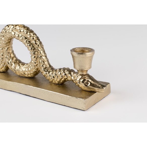 Keep The Snakes Away Dinner Candle Holder Gold