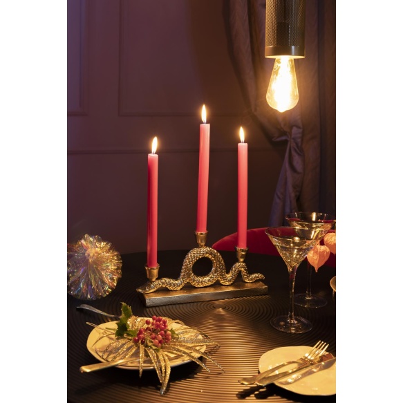 Keep The Snakes Away Dinner Candle Holder Gold