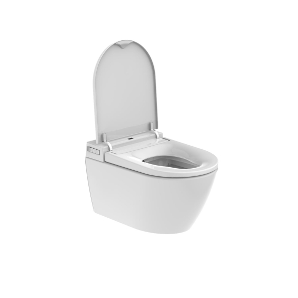 rimless wall hung intelligent toilet Cherry with integrated bidet and soft close seat cover