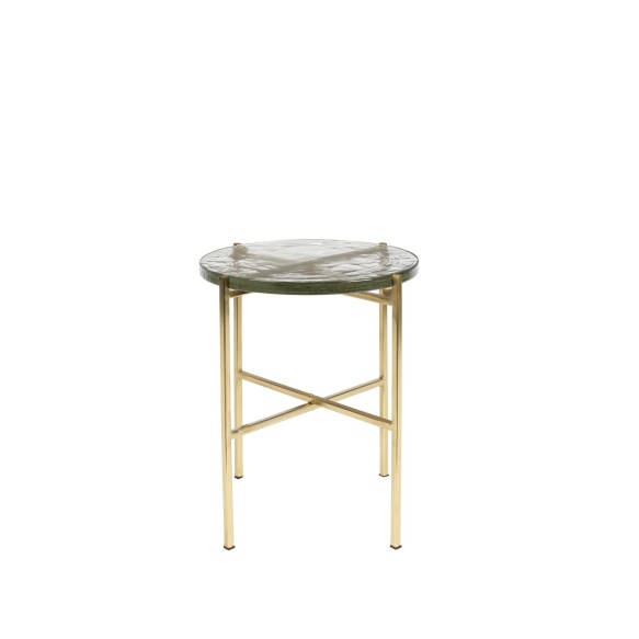 Side Table Vidrio Brass
