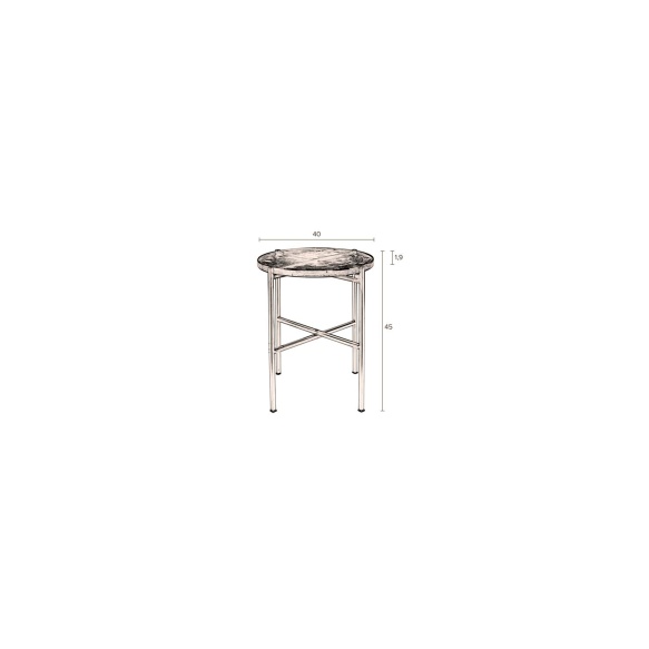 Side Table Vidrio Brass