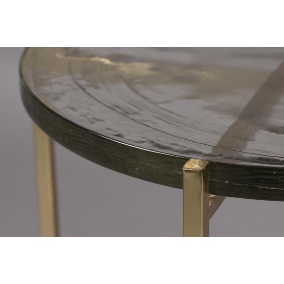Side Table Vidrio Brass