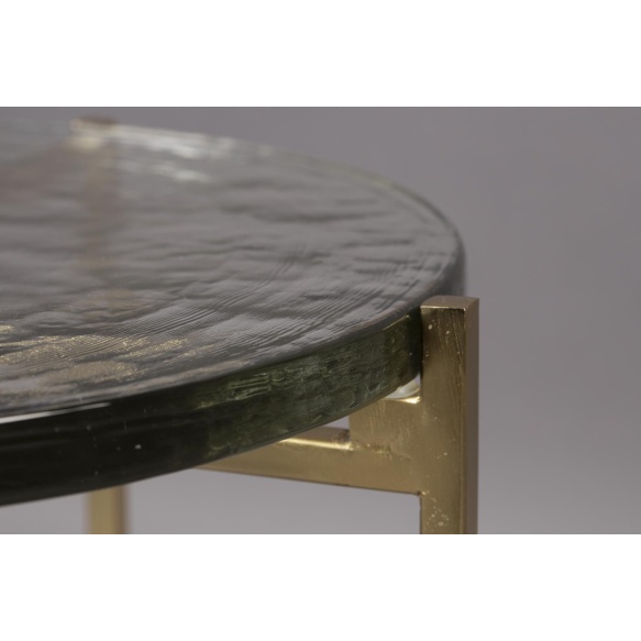 Side Table Vidrio Brass