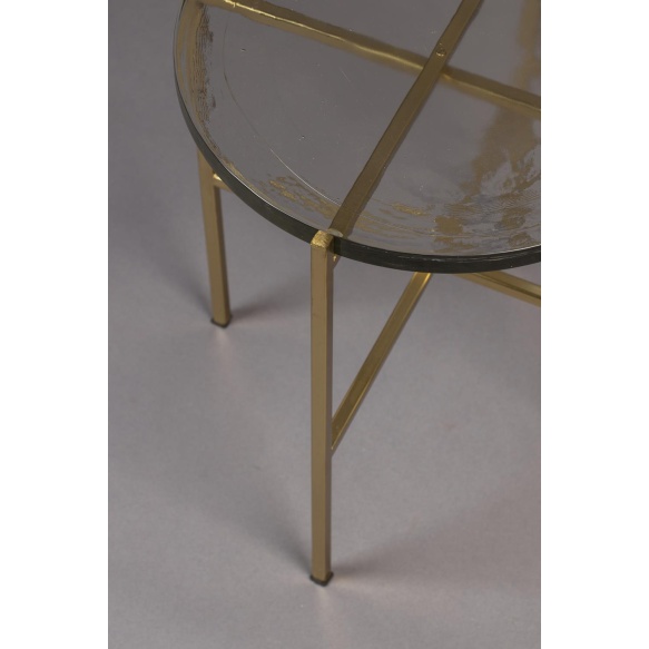 Side Table Vidrio Brass