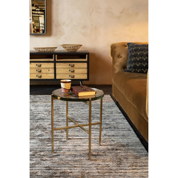 Side Table Vidrio Brass
