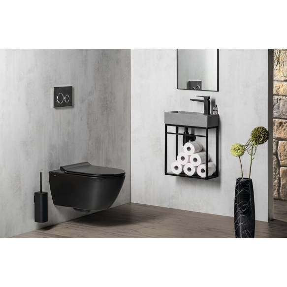 PURA Wall Hung Toilet, Swirlflush, 55x36 cm, black mat