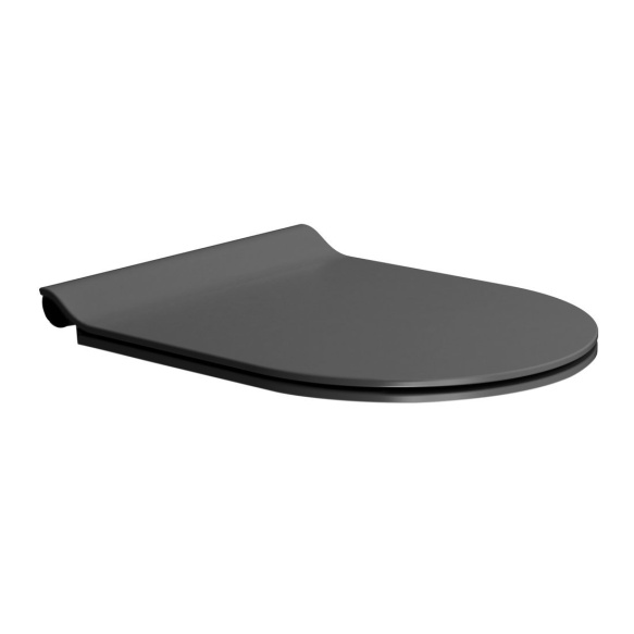 Soft Close toilet seat PuraSlim, duroplastic, black mat/chrom