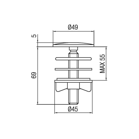 brass faucet cover plug, chrome (max 55 mm)