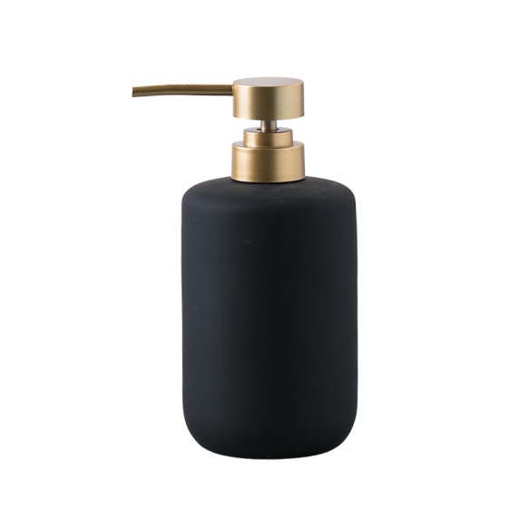 liquid soap dispenser Andrea, mat black + gold